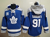 Maple leafs 91 John Tavares Blue All Stitched Pullover Hoodie,baseball caps,new era cap wholesale,wholesale hats